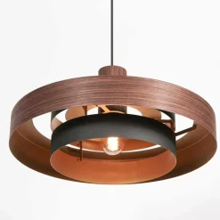 Steinmex Hanglampen|Naro 1-lichts Hanglamp Houtlook Zwart