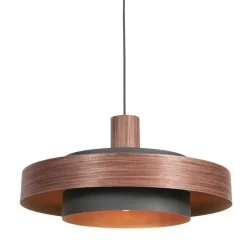 Steinmex Hanglampen|Naro 1-lichts Hanglamp Houtlook Zwart