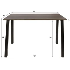 Kalfort Bartafels|Nela Bartafel Bruin acaciahout 147cm