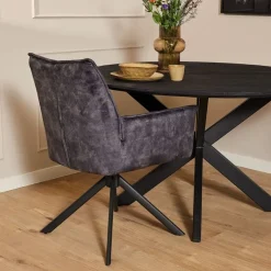 Furndea Eetkamerstoelen|Nelly eetkamerstoel velvet antraciet