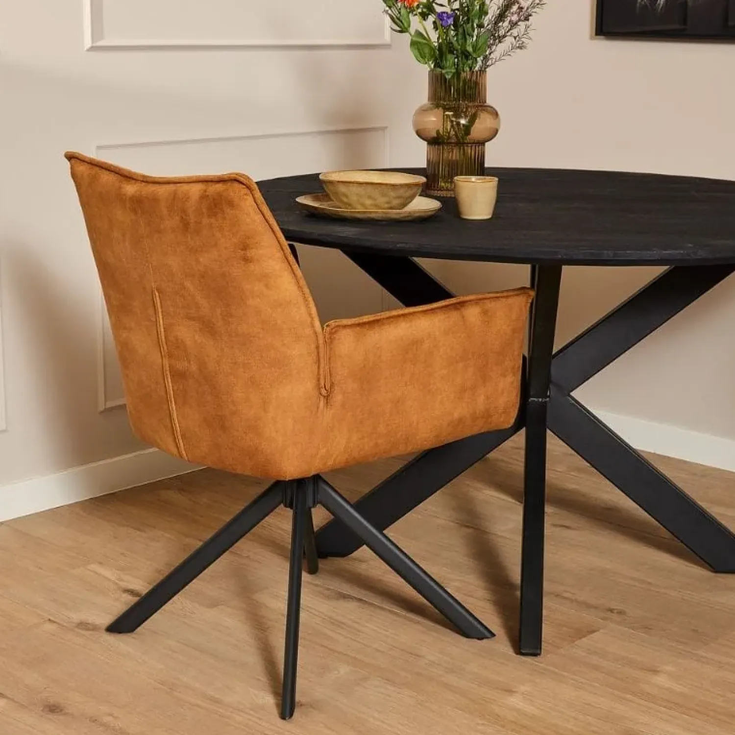 Furndea Eetkamerstoelen|Nelly eetkamerstoel velvet gold