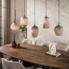 Kalfort Hanglampen|Glazen Hanglamp|Nevada 5-lichts Hanglamp bruin-frosted glas