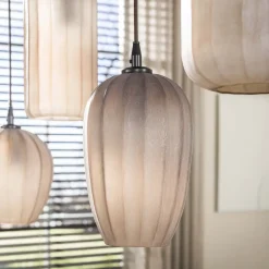 Kalfort Hanglampen|Glazen Hanglamp|Nevada 5-lichts Hanglamp bruin-frosted glas