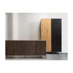 WOOOD Dressoirs|Industriele Kasten|New Gravure Dressoir essen fineer espresso 200 cm