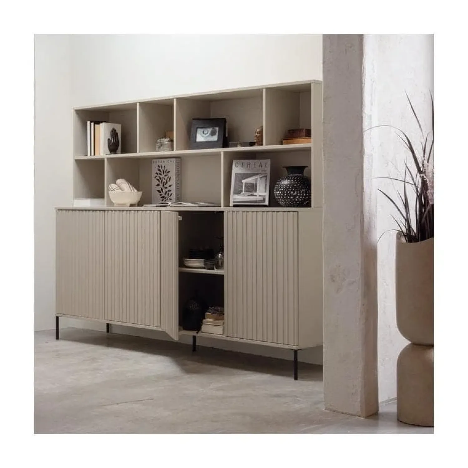 WOOOD Dressoirs|Industriele Kasten|New Gravure Dressoir grenen dust 200 cm