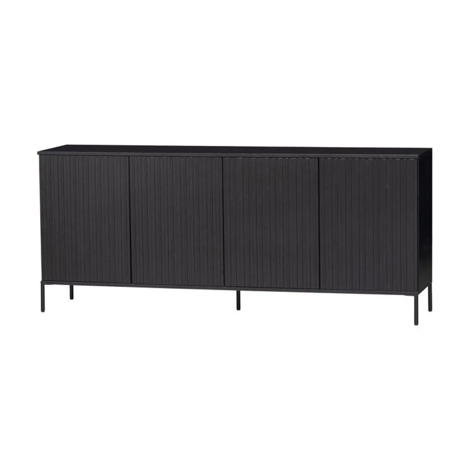 WOOOD Dressoirs|Industriele Kasten|New Gravure Dressoir grenen zwart 200 cm