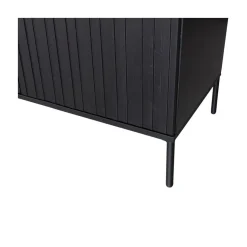 WOOOD Dressoirs|Industriele Kasten|New Gravure Dressoir grenen zwart 200 cm