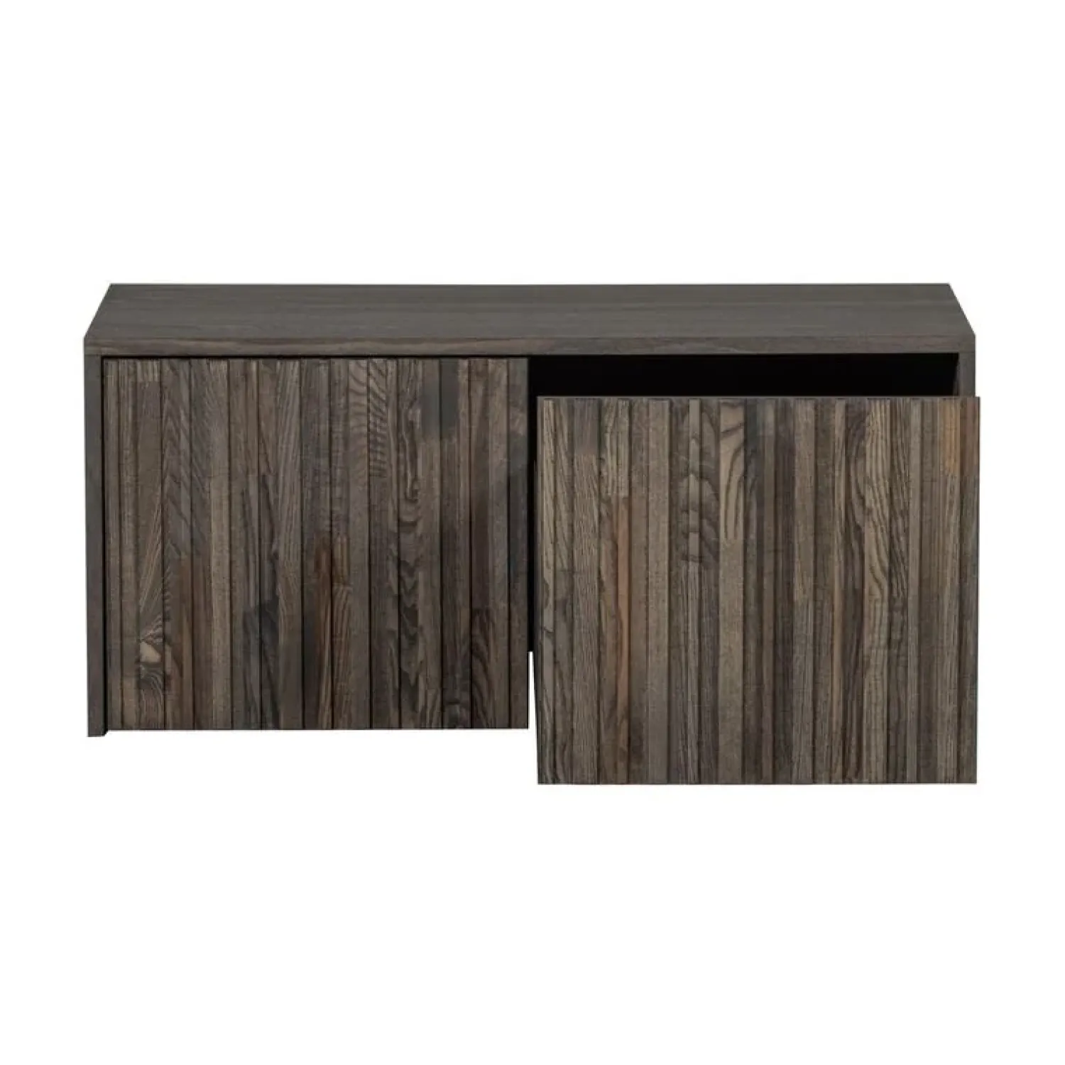 WOOOD Industriele Kasten|New Gravure Kistbank essen espresso 88 cm