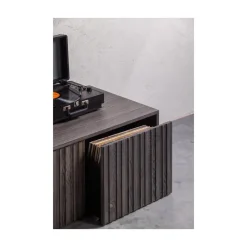 WOOOD Industriele Kasten|New Gravure Kistbank essen espresso 88 cm