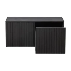 WOOOD Industriele Kasten|New Gravure Kistbank grenen zwart 88 cm