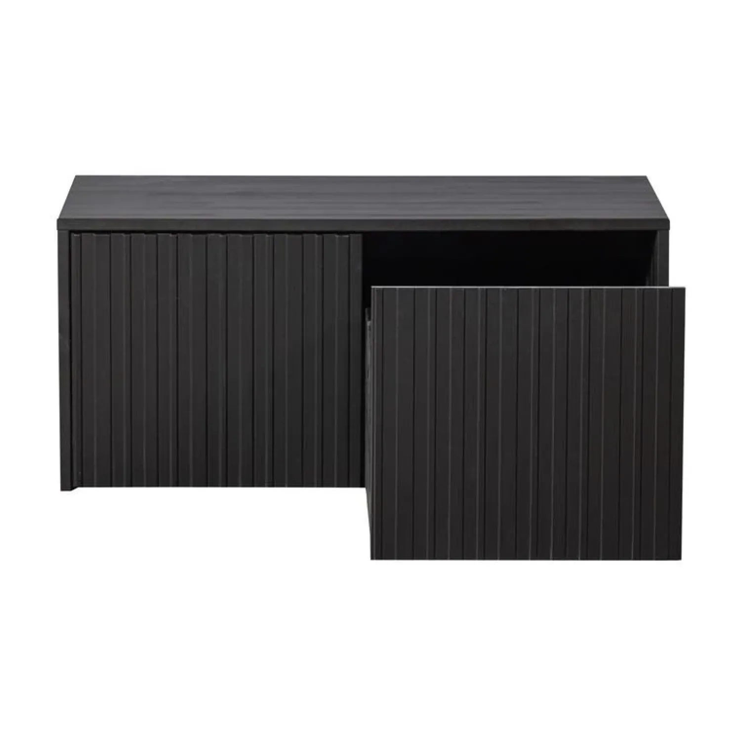 WOOOD Industriele Kasten|New Gravure Kistbank grenen zwart 88 cm