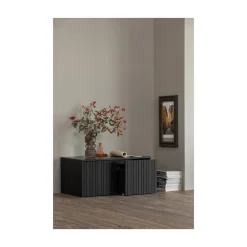 WOOOD Industriele Kasten|New Gravure Kistbank grenen zwart 88 cm