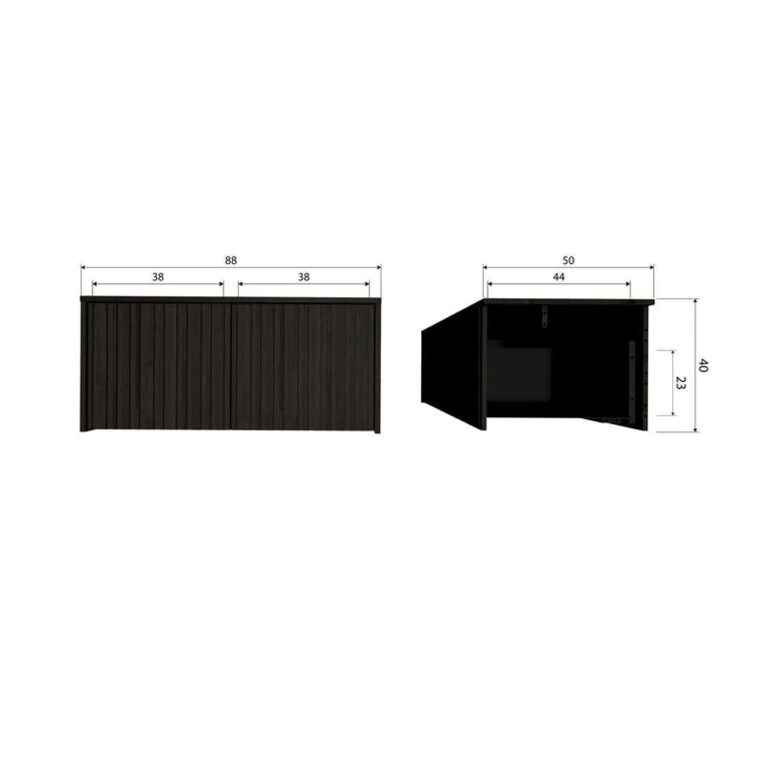 WOOOD Industriele Kasten|New Gravure Kistbank grenen zwart 88 cm