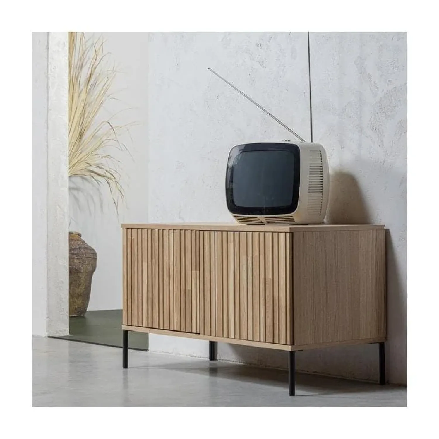 WOOOD Industriele Kasten|Tv Meubels|New Gravure Tv meubel eiken naturel 100 cm