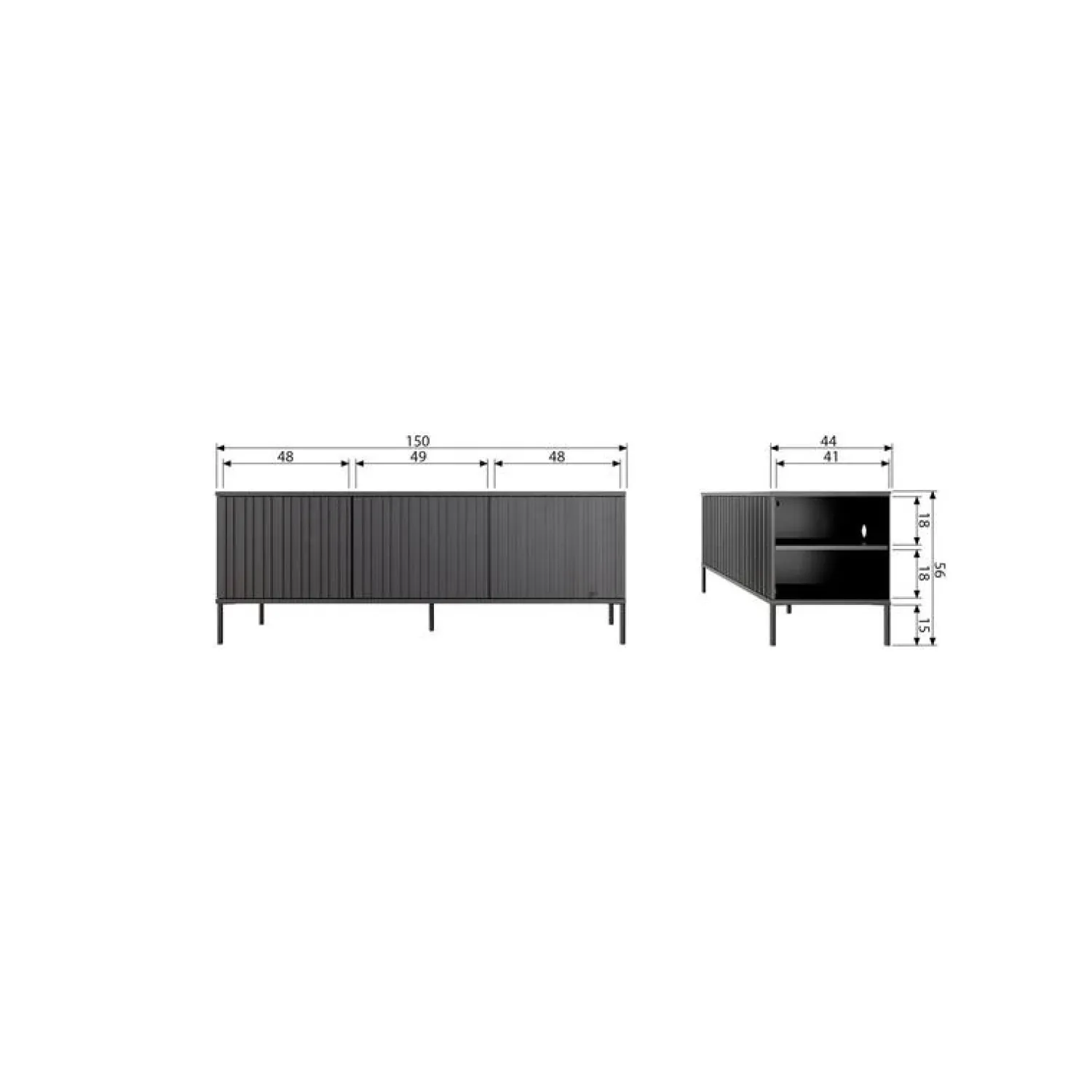 WOOOD Industriele Kasten|Tv Meubels|New Gravure Tv meubel eiken naturel 150 cm
