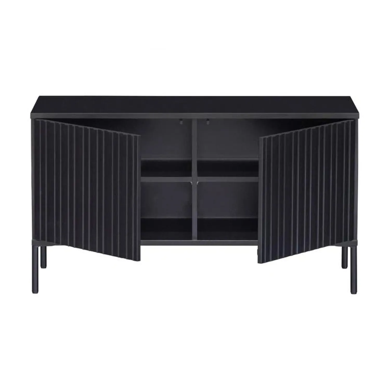 WOOOD Industriele Kasten|Tv Meubels|New Gravure Tv meubel grenen zwart 100 cm
