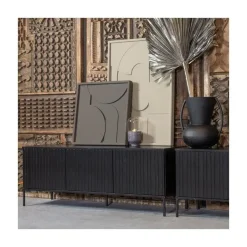 WOOOD Industriele Kasten|Tv Meubels|New Gravure Tv meubel grenen zwart 150 cm