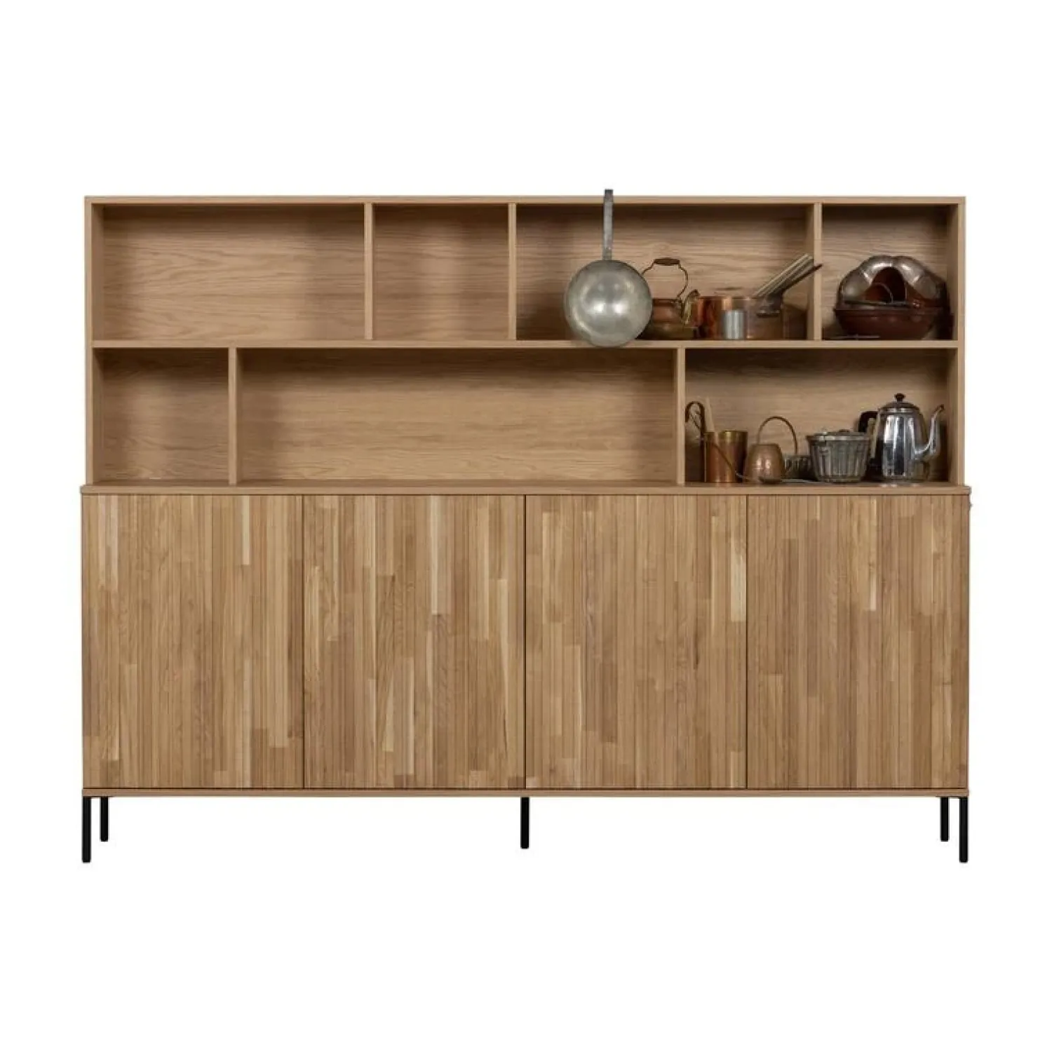 WOOOD Wandkasten|Industriele Kasten|New Gravure Wandkast eiken naturel 200 cm