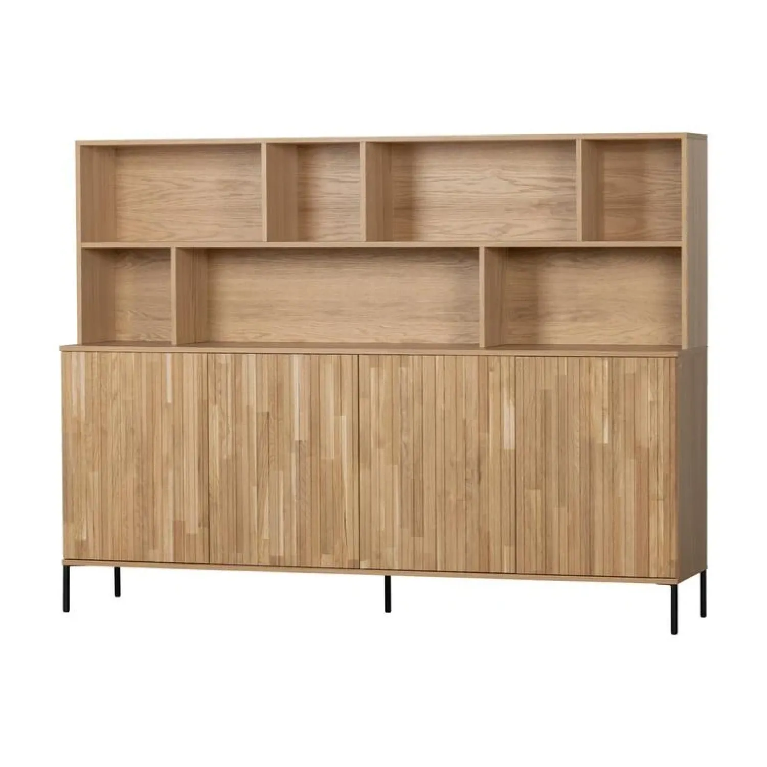 WOOOD Wandkasten|Industriele Kasten|New Gravure Wandkast eiken naturel 200 cm