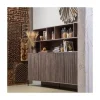 WOOOD Wandkasten|Industriele Kasten|New Gravure Wandkast essen fineer espresso 200 cm