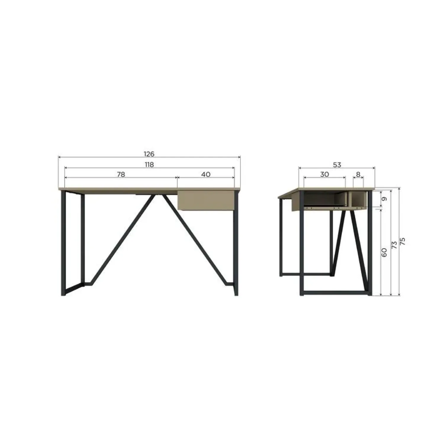 WOOOD Bureautafels|New Julius Bureau Dennenhout Dust 126cm