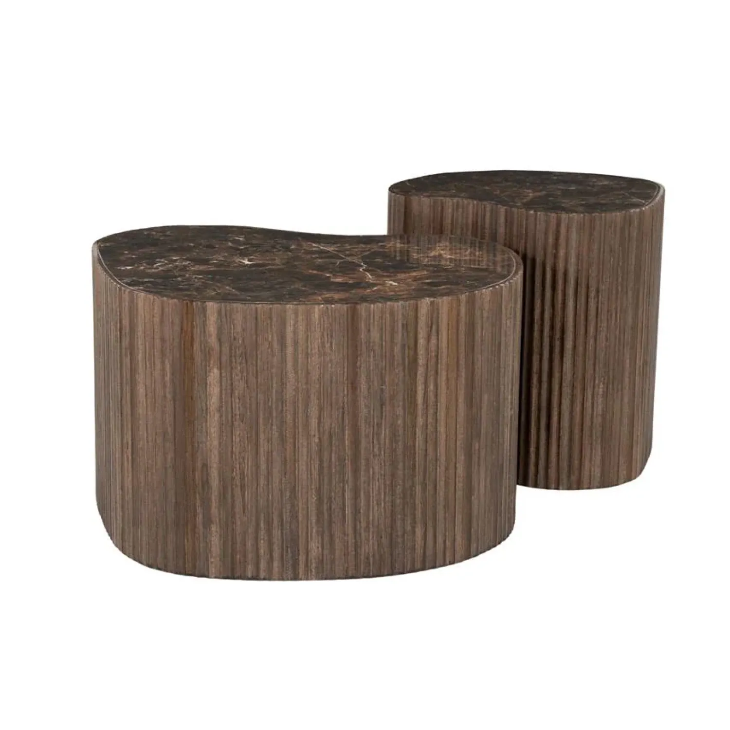 By Boo Salontafels|Nice Salontafel organisch Set van 2 Bruin