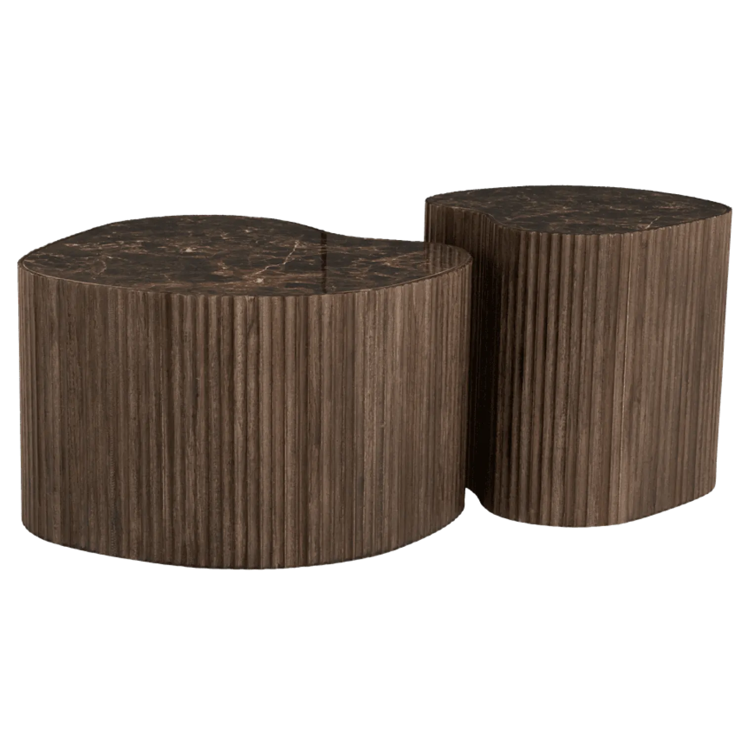 By Boo Salontafels|Nice Salontafel organisch Set van 2 Bruin