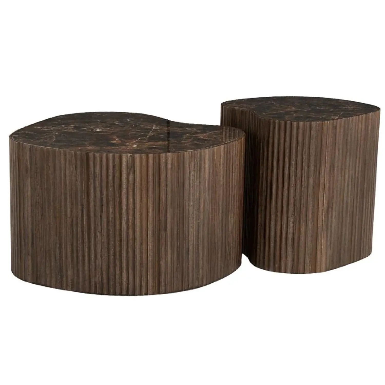 By Boo Salontafels|Nice Salontafel organisch Set van 2 Bruin