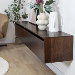 Vane Living Industriele Kasten|Tv Meubels|Nils Zwevend Tv meubel walnoot 200cm