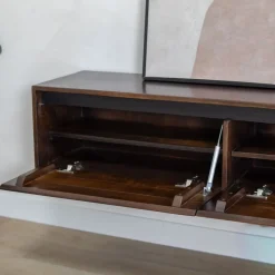 Vane Living Industriele Kasten|Tv Meubels|Nils Zwevend Tv meubel walnoot 200cm