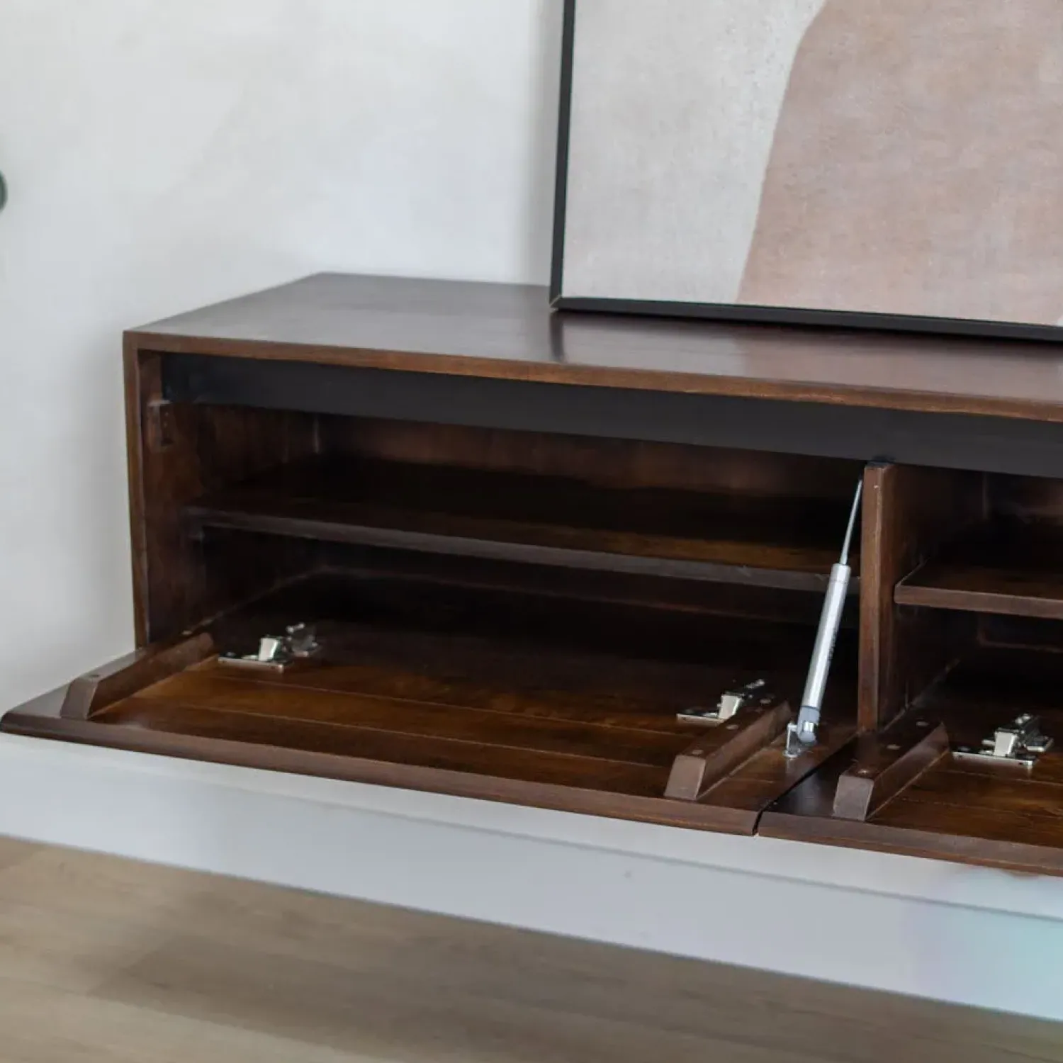 Vane Living Industriele Kasten|Tv Meubels|Nils Zwevend Tv meubel walnoot 200cm