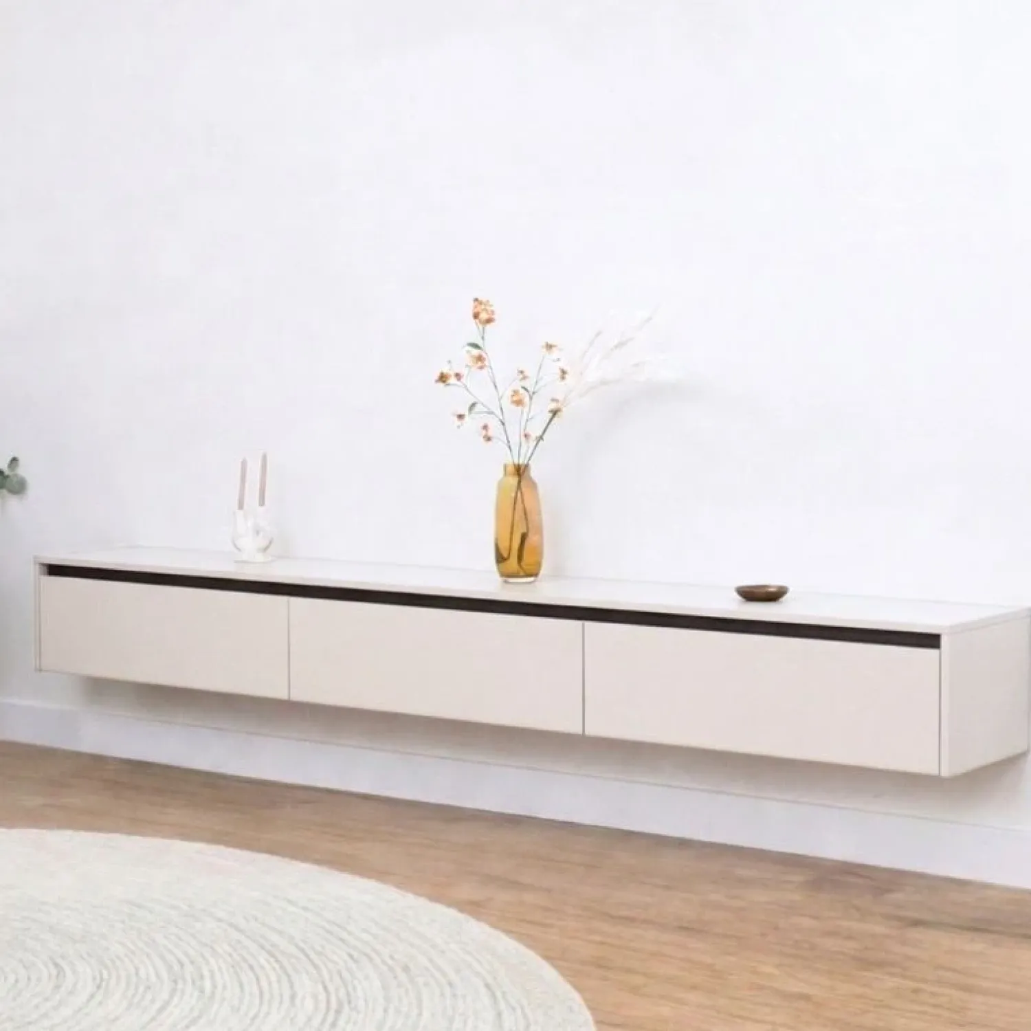 Vane Living Industriele Kasten|Tv Meubels|Nils Zwevend Tv meubel zand 240cm