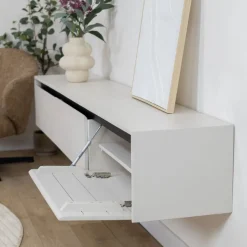 Vane Living Industriele Kasten|Tv Meubels|Nils Zwevend Tv meubel zand 200cm