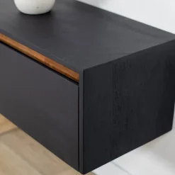 Vane Living Industriele Kasten|Tv Meubels|Nils Zwevend Tv meubel zwart 200cm