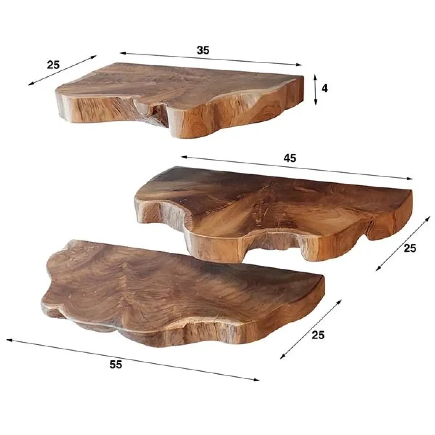 Kalfort Wandplanken|Wandplanken|Nimbus Wandschap set van 3