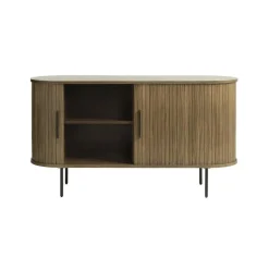 LykkeHome Dressoirs|Industriele Kasten|Nita dressoir donkerbruin 140cm