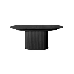 LykkeHome Eettafels|Nita ovale uitschuifbare eettafel zwart 180-230cm