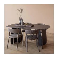 WOOOD Eetkamerstoelen|Noble Eetkamerstoel Donkerbruin Melange