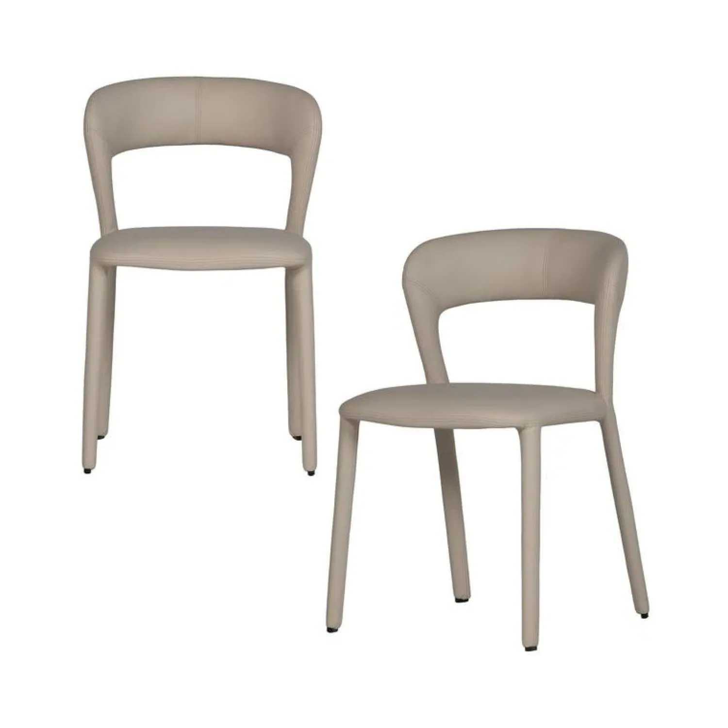 WOOOD Eetkamerstoelen|Noble Eetkamerstoel Leerlook Beige
