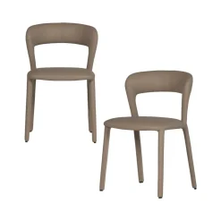 WOOOD Eetkamerstoelen|Noble Eetkamerstoel Leerlook Zand