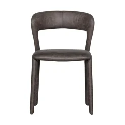 WOOOD Eetkamerstoelen|Noble Eetkamerstoel Leerlook Zwart/Grijs