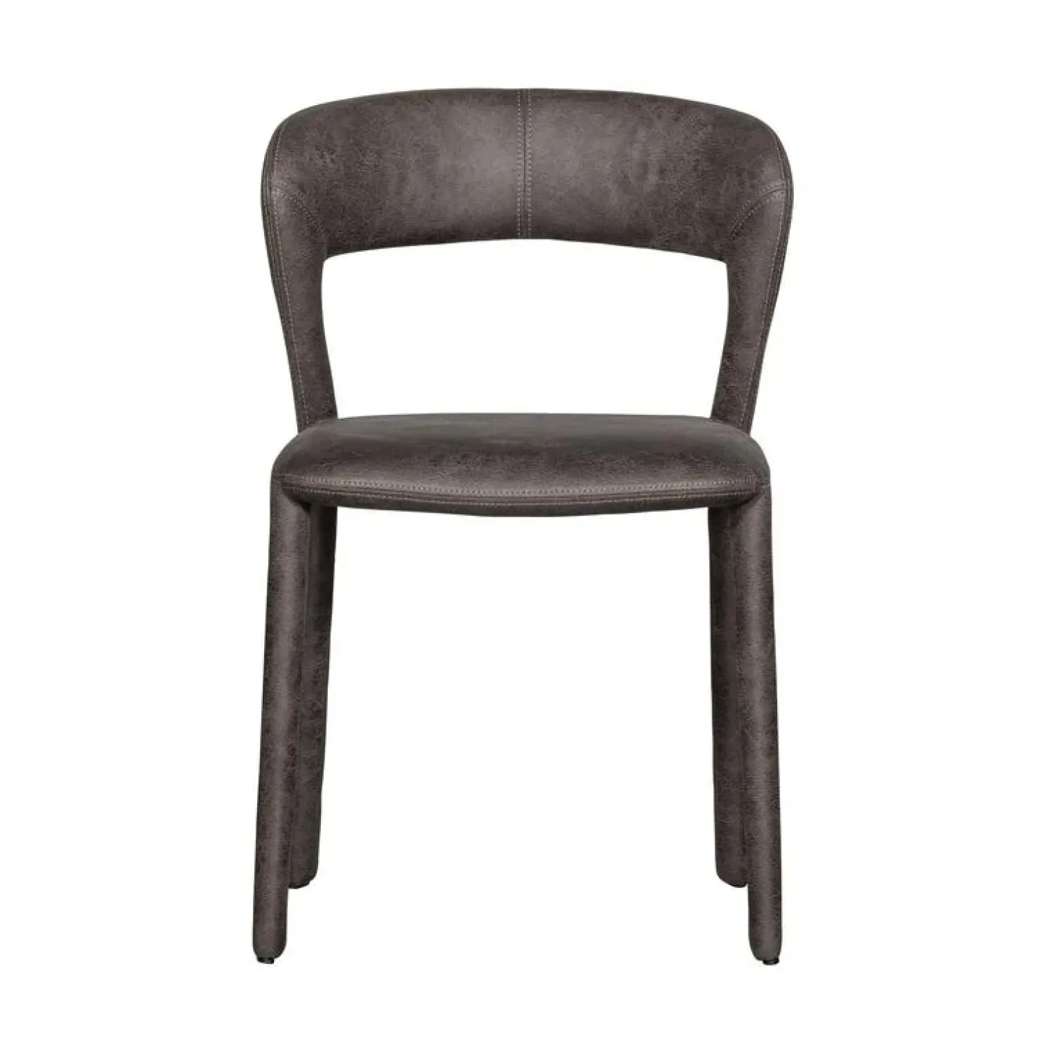WOOOD Eetkamerstoelen|Noble Eetkamerstoel Leerlook Zwart/Grijs