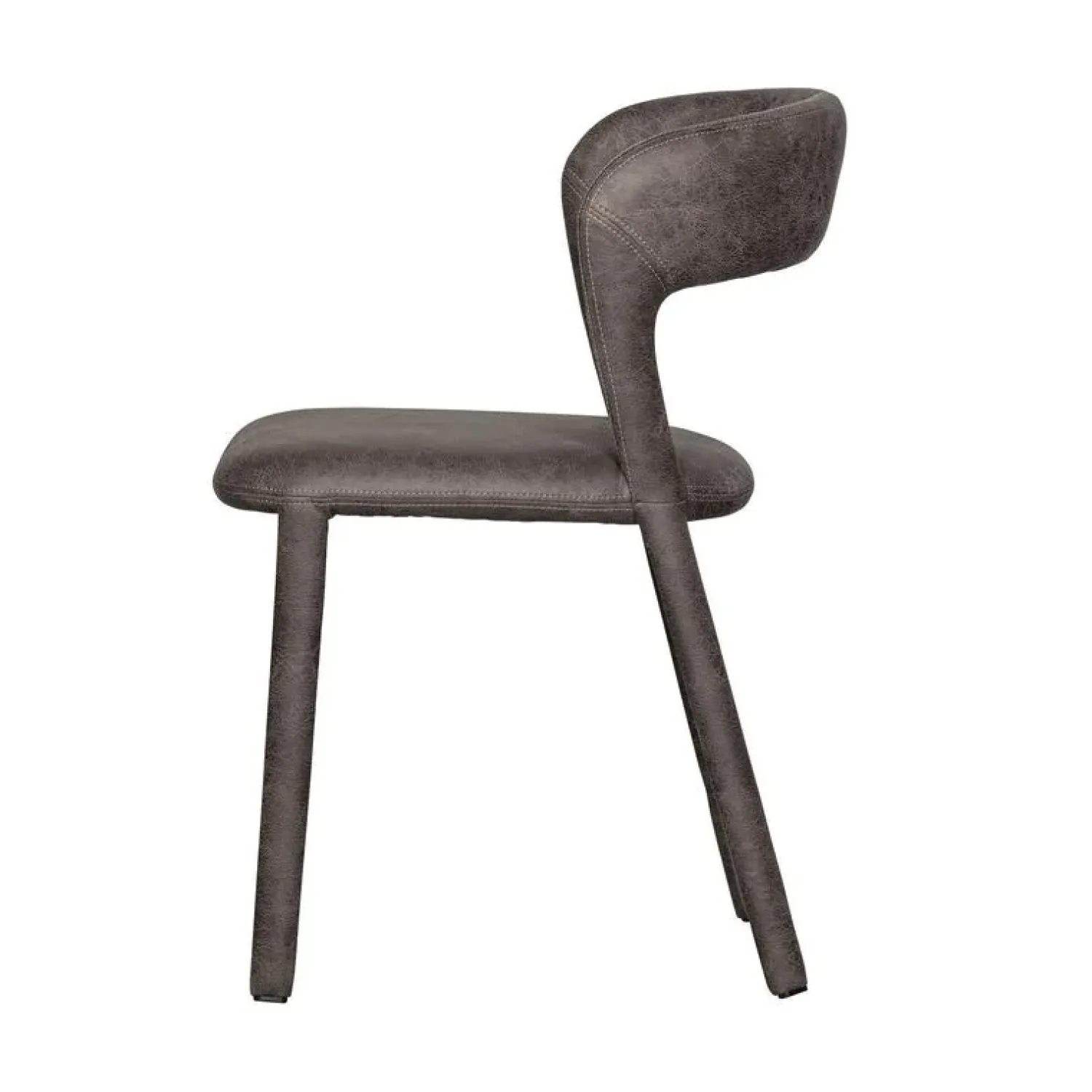WOOOD Eetkamerstoelen|Noble Eetkamerstoel Leerlook Zwart/Grijs