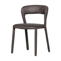 WOOOD Eetkamerstoelen|Noble Eetkamerstoel Leerlook Zwart/Grijs