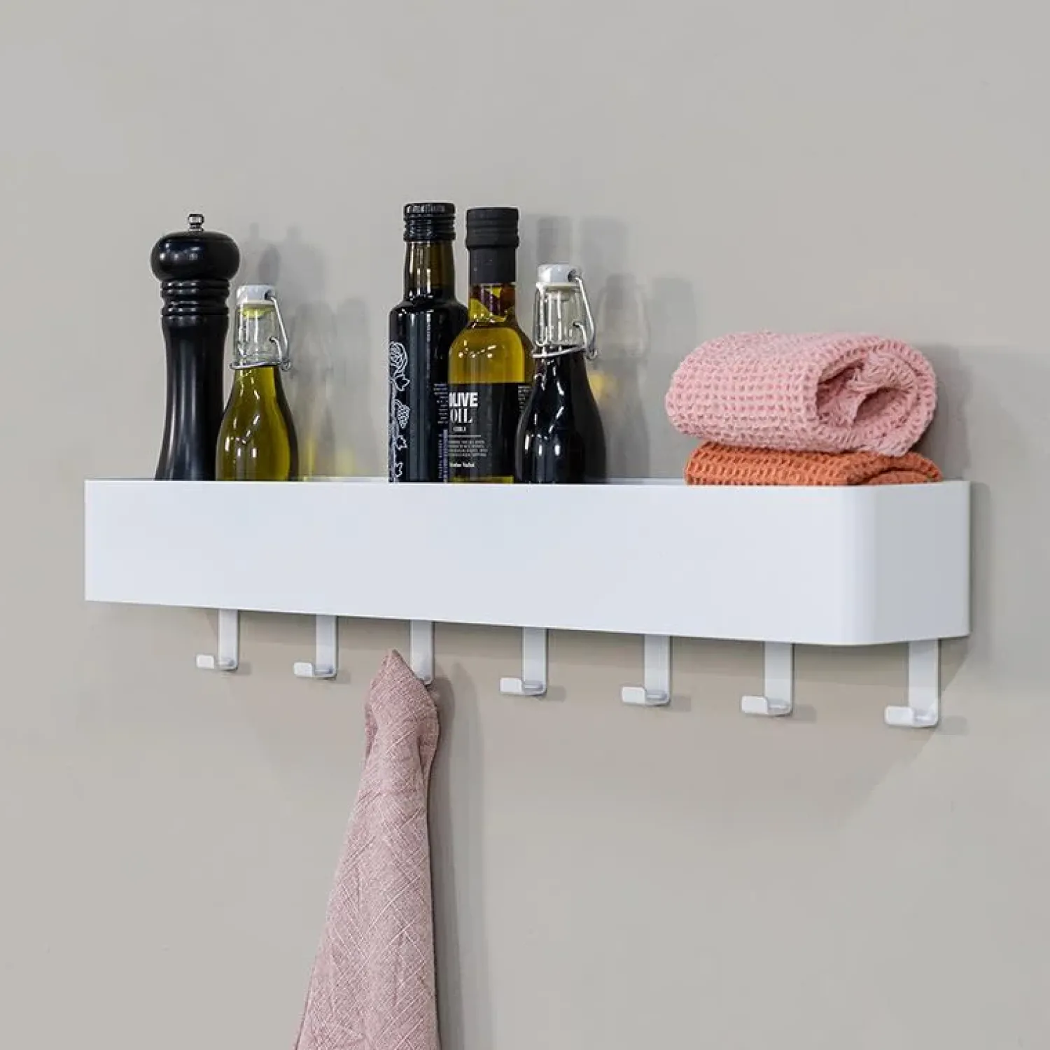 Redin Design Kapstokken|Nolan 7 Wandkapstok Wit 72cm