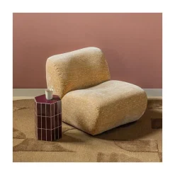 WOOOD Fauteuils|Nomu Fauteuil velvet Lichtgeel