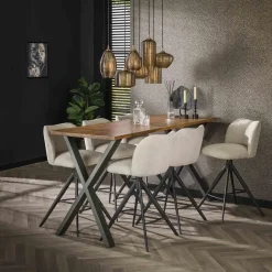 Kalfort Hanglampen|Glazen Hanglamp|Nona 7-lichts Hanglamp Amber glas