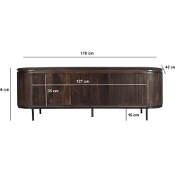 Livingfurn Industriele Kasten|Tv Meubels|Noor tv-meubel 170cm walnoot