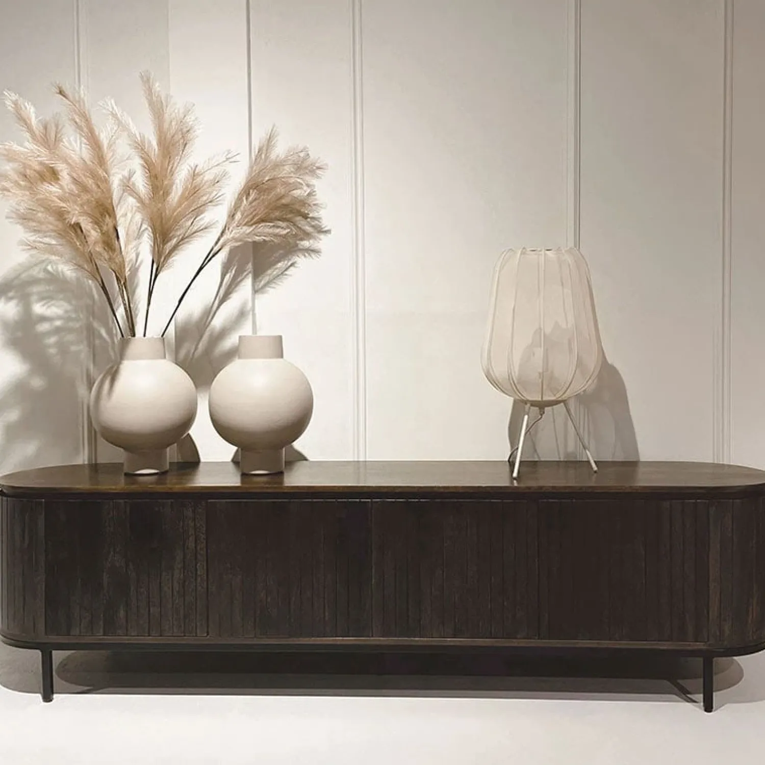 Livingfurn Industriele Kasten|Tv Meubels|Noor tv-meubel 210cm walnoot
