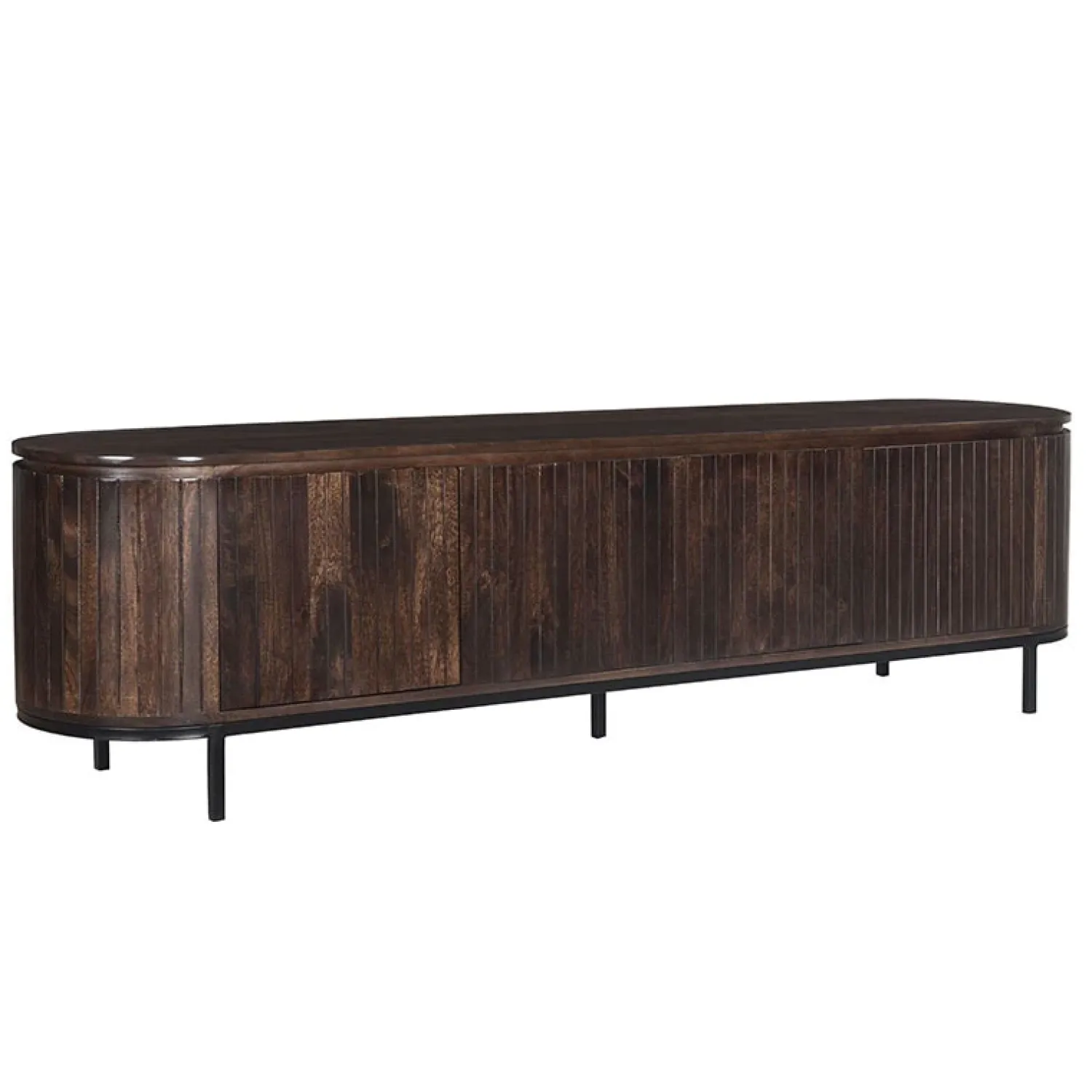 Livingfurn Industriele Kasten|Tv Meubels|Noor tv-meubel 210cm walnoot